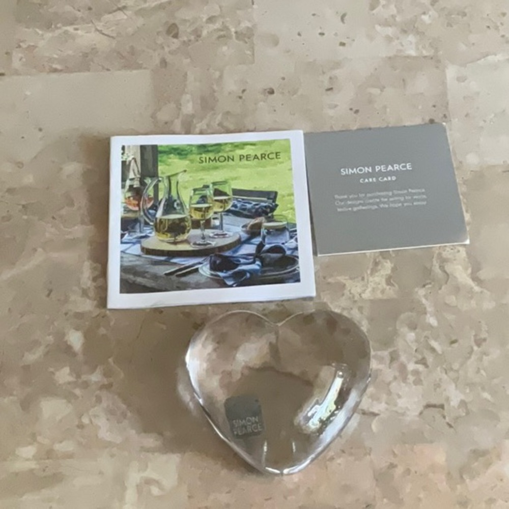Simon Pearce Clear Glass Highgate Heart Ornament